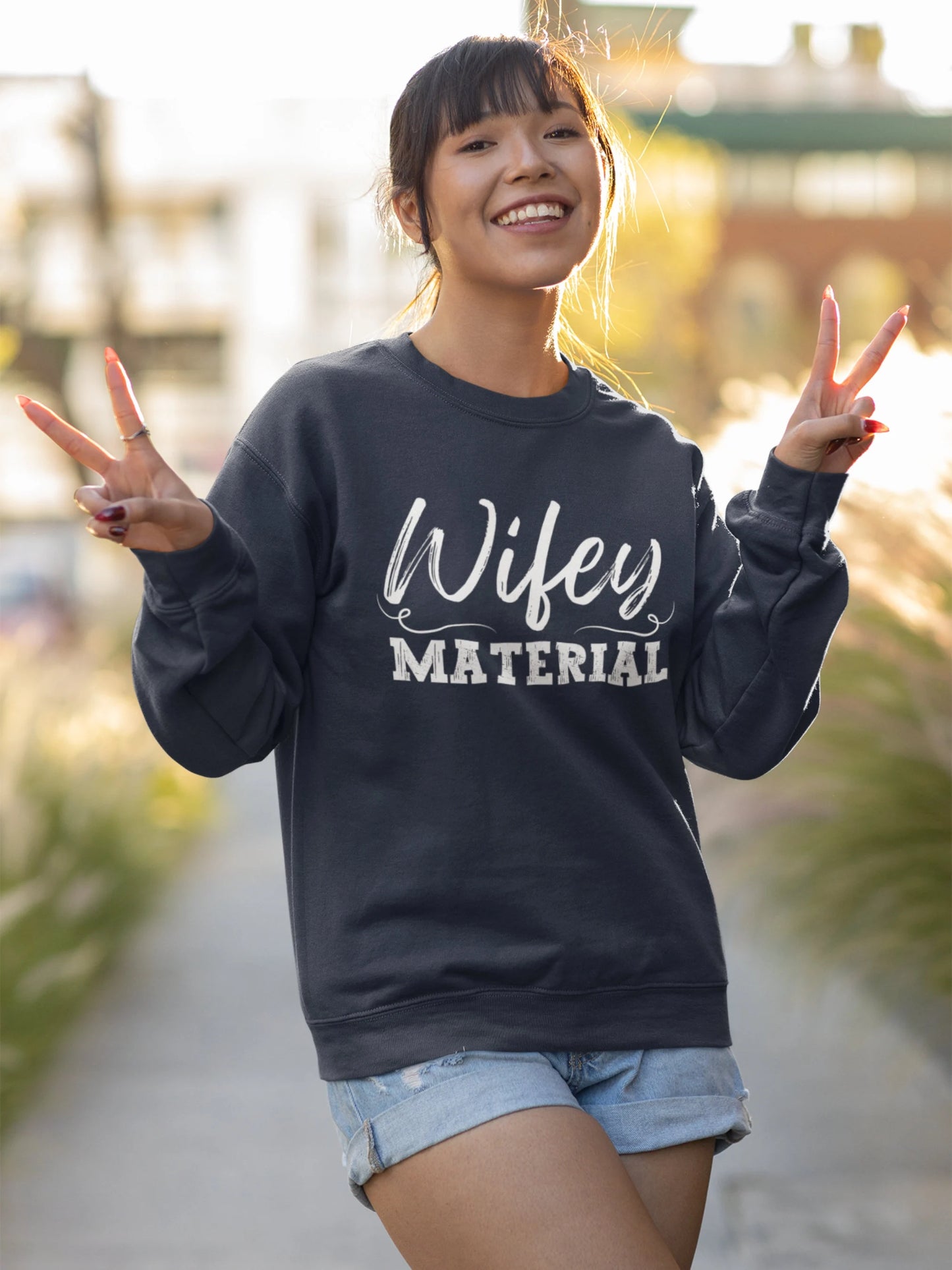 Wifey Material Sweatshirt | Wifey Sweatshirt | Bridal Shower Bride Gift | Engagement Sweatshirt Wedding Gift For Fiance | Honeymoon Shirt