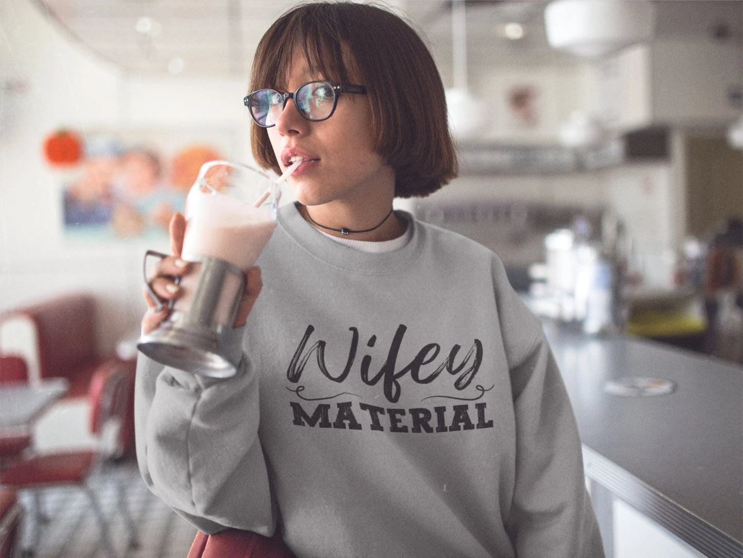 Wifey Material Sweatshirt | Wifey Sweatshirt | Bridal Shower Bride Gift | Engagement Sweatshirt Wedding Gift For Fiance | Honeymoon Shirt