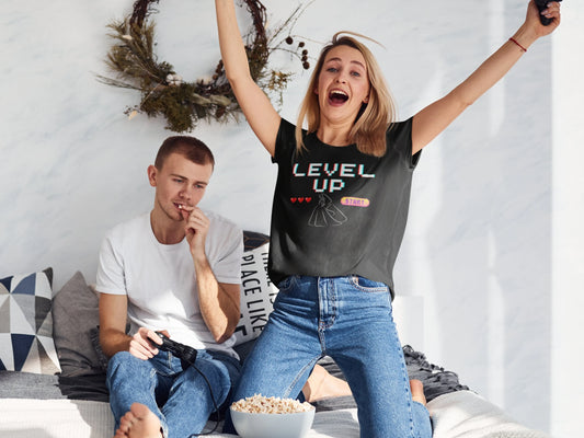Level Up Gamer Girl Wife Shirt 🎮✨ | Future Wife Gift T-Shirt | Gamer Wedding Gift | Gamer Girl Tshirt | Future Mrs Gift | New Wife Short Sleeve