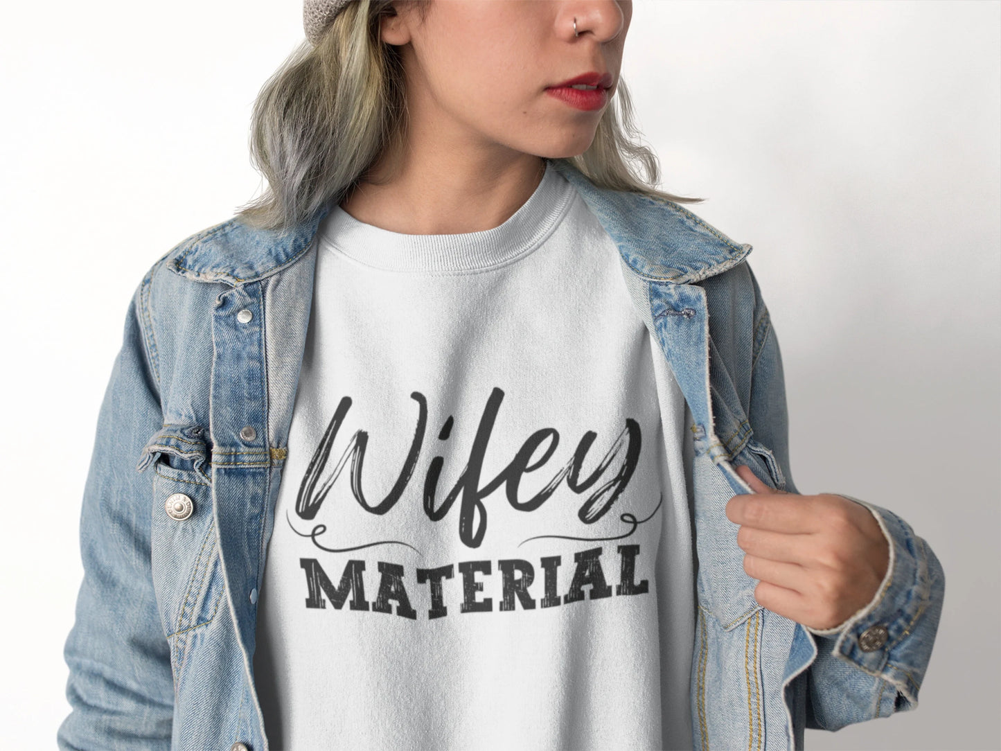Wifey Material Sweatshirt | Wifey Sweatshirt | Bridal Shower Bride Gift | Engagement Sweatshirt Wedding Gift For Fiance | Honeymoon Shirt