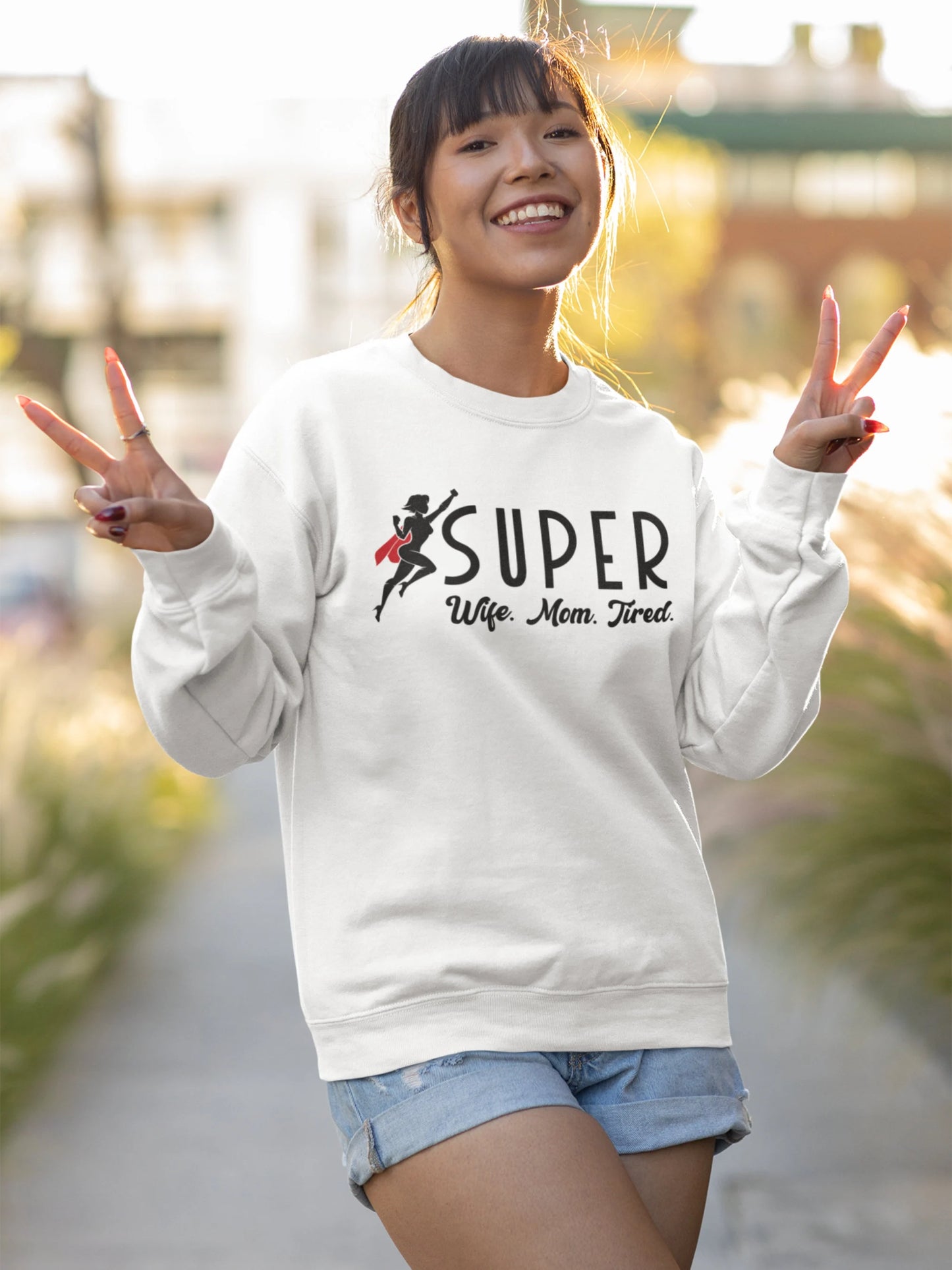 Super Wife Super Mom Super Tired Sweatshirt | Mothers Day and Birthday Gift | Mom Sweater | Super Mom Sweatshirt | Wife Sweatshirt